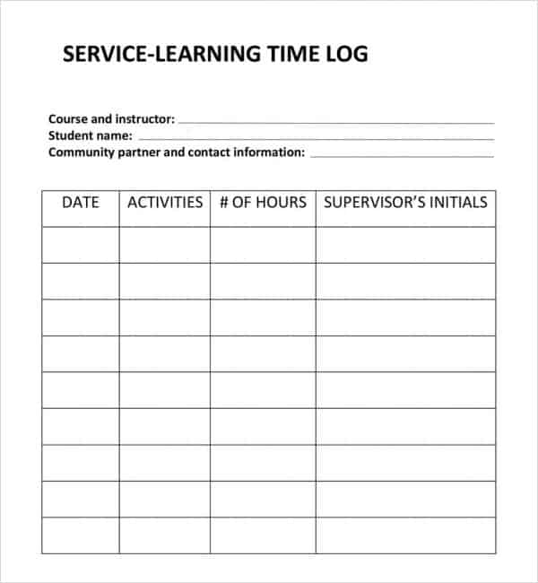 3 Excel Service Log Templates Excel Xlts