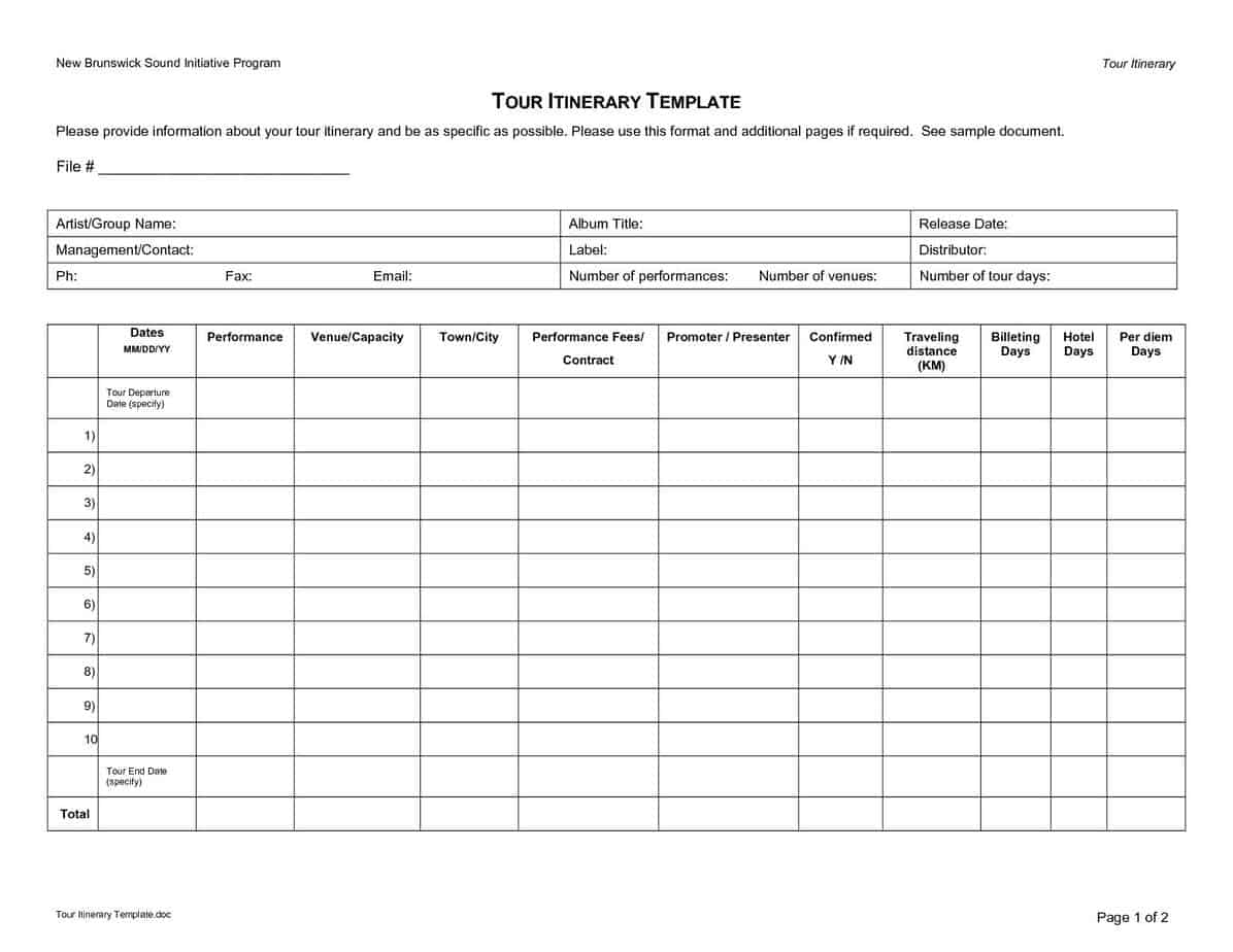4 Excel Vacation Itinerary Templates Excel Xlts