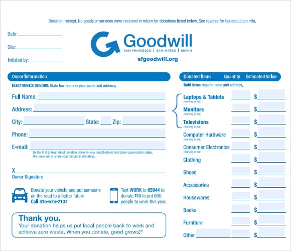 4 Tax Donation Receipt Templates Excel Xlts