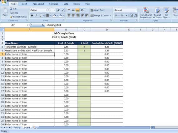 Cost Of Goods Sold Template 33 Word Templates Pro