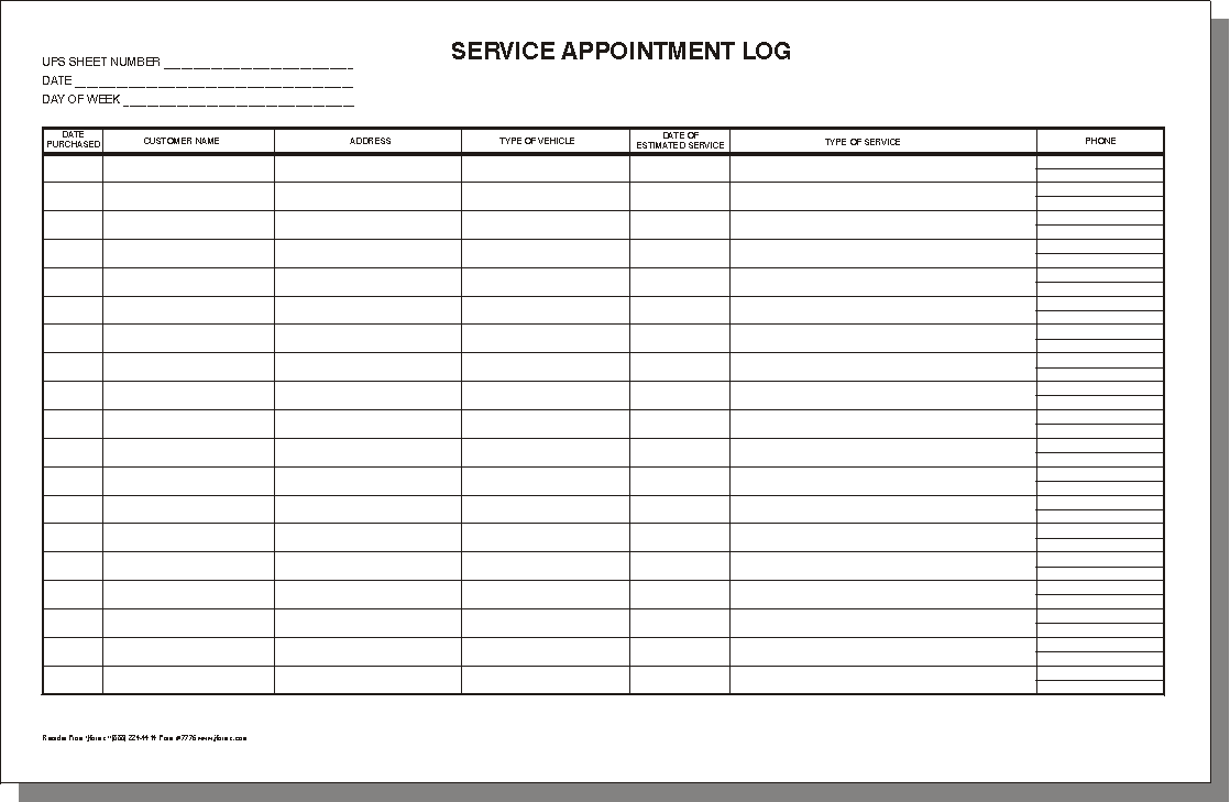 3 Excel Service Log Templates Word Excel Formats