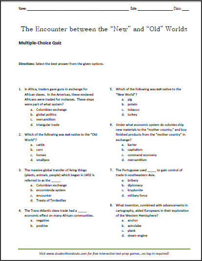 Multiple Choice Test Template For Word