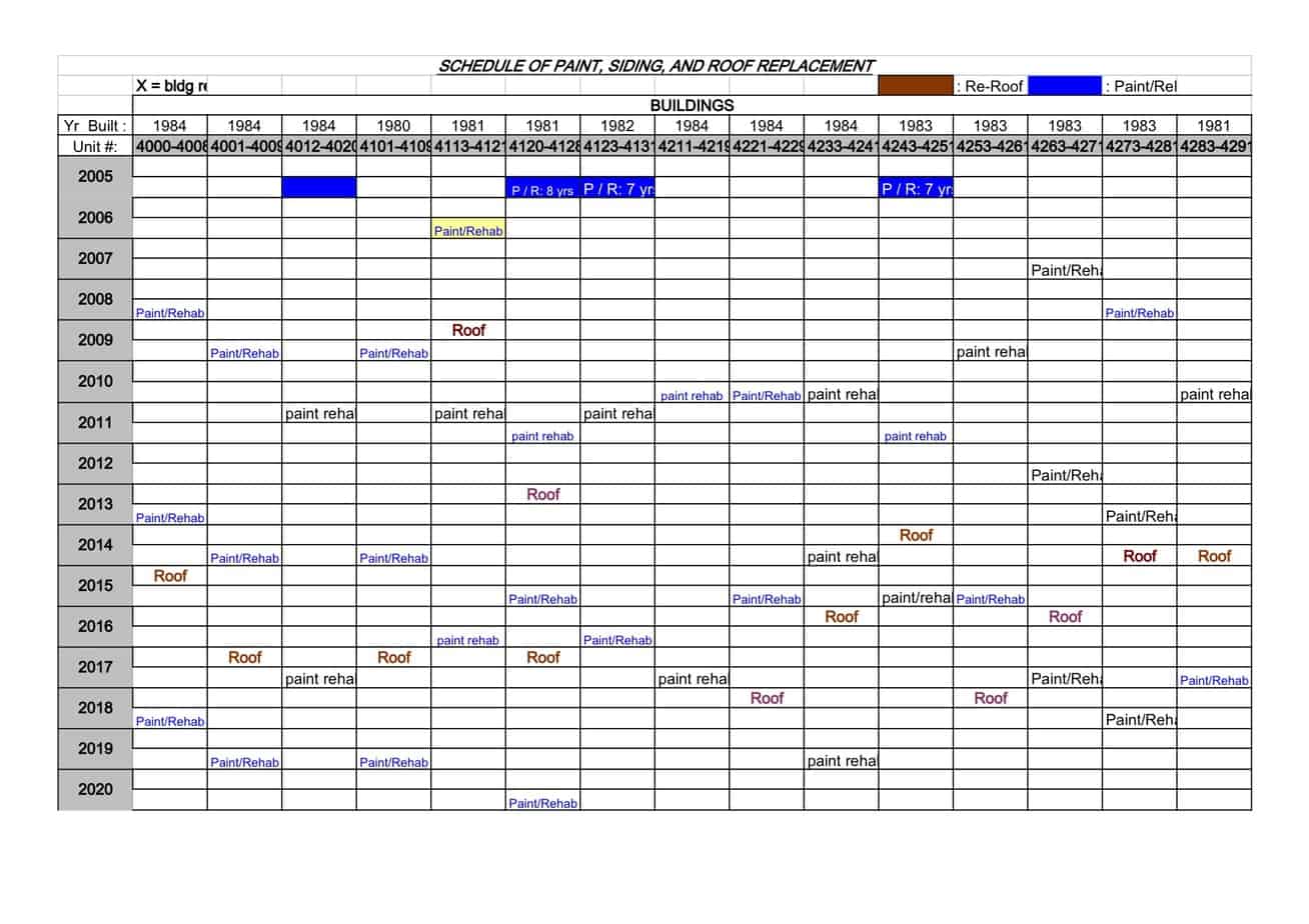 2 Building Maintenance Schedule Templates Word Excel Formats