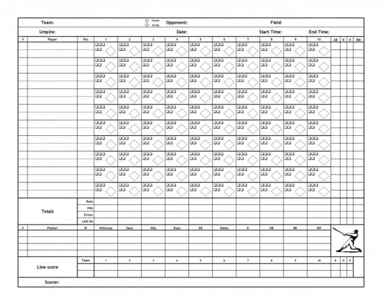 7+ Free Printable Baseball Scorecard Sheet Templates - Word Excel Formats