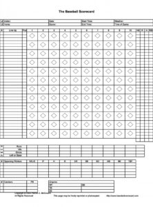 7+ Free Printable Baseball Scorecard Sheet Templates - Word Excel Formats