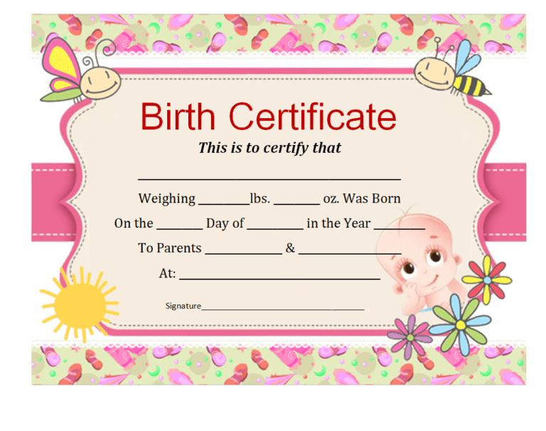 Download 28+ FREE Birth Certificate Templates [WORD & PDF] - Word Excel ...