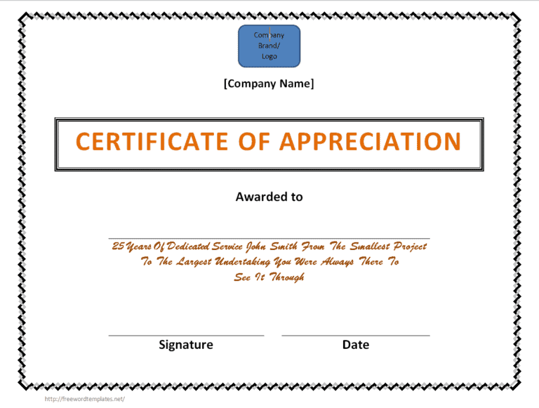 Download 25+ Custom Certificate Of Appreciation Templates [word & Pptx 