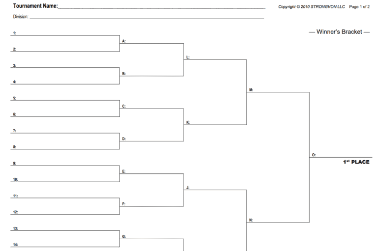 10+ Handy Double Elimination Bracket Generators [PDF, WORD & EXCEL ...