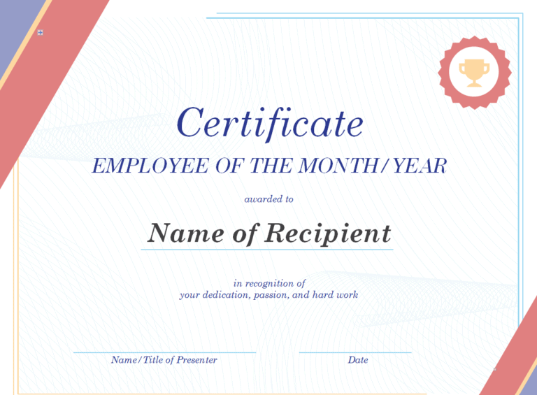 5+ BEST Employee of the Year Certificate Templates - Word Excel Formats