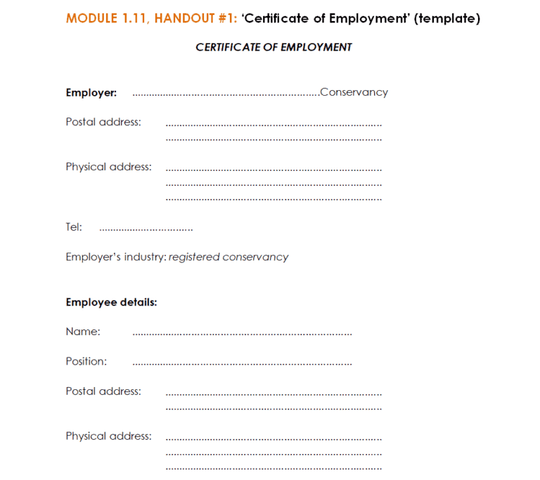 18+ Sample Employment Certificate Templates WORD Word Excel Formats