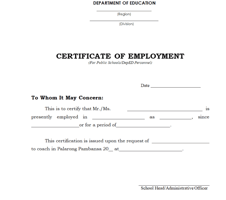 18+ Sample Employment Certificate Templates WORD - Word Excel Formats