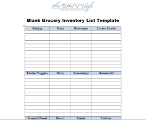 10+ Printable Grocery Inventory List Templates [excel, Word, Pdf 