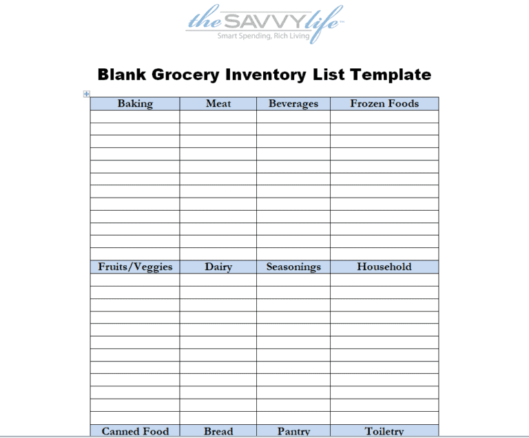 10+ Printable Grocery Inventory List Templates [EXCEL, WORD, PDF ...