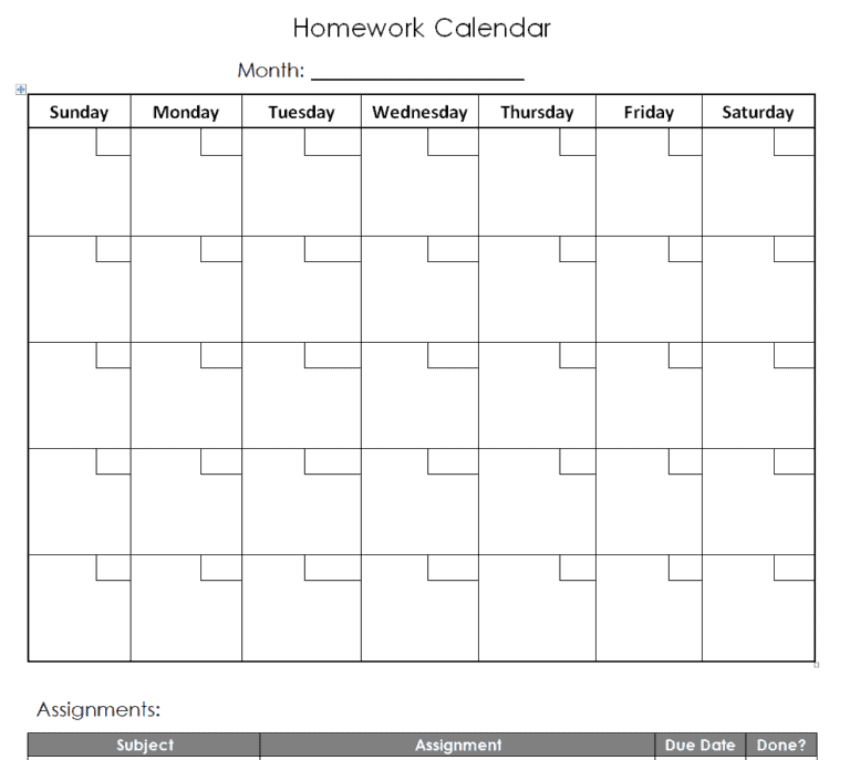 16+ Printable Homework Planner Templates [WORD, EXCEL & PDF] - Word ...