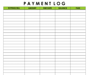 5 Printable Payment Record Templates - Word Excel Formats