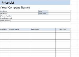 25+ Sample Price List Templates in WORD & EXCEL Templates - Word Excel ...