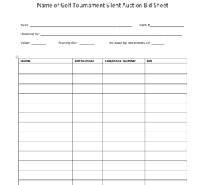 25 Best Silent Auction Bid Sheet Templates In Word Format - Word Excel 