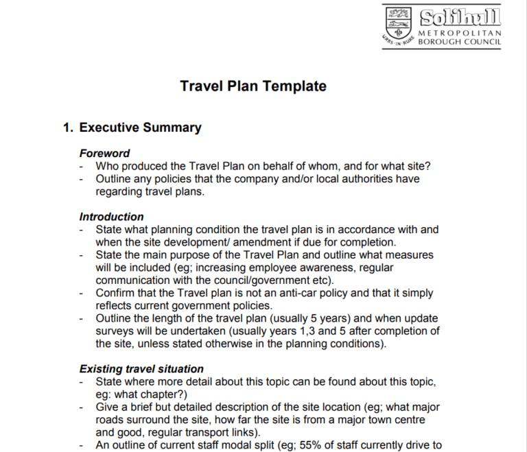 travel plans template