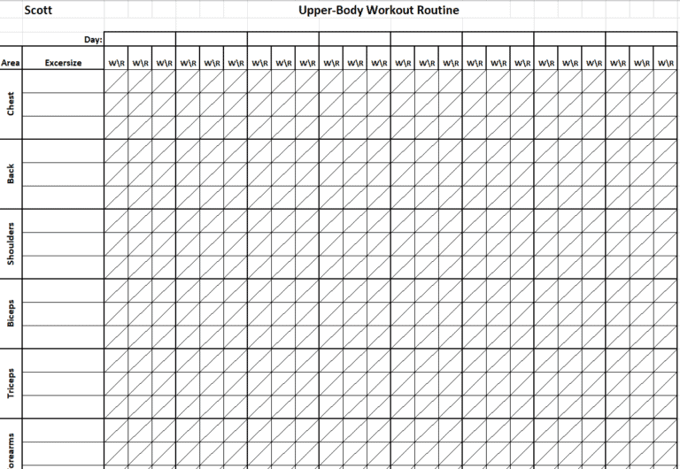 15 Useful Excel Workout Log Templates - Word Excel Formats