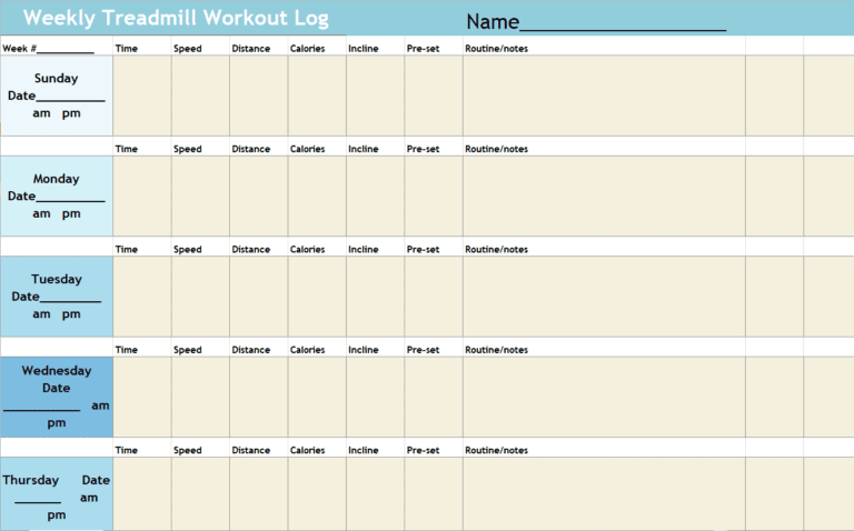 15 Useful Excel Workout Log Templates - Word Excel Formats