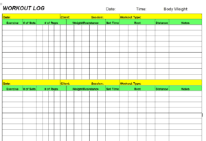 Useful Excel Workout Log Templates Word Excel Formats