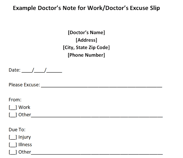 14 Editable Doctors Note For Work Templates MS Word - Word Excel Formats