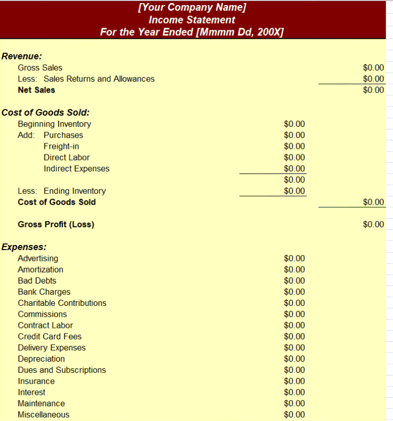 10 Best Income Statement Excel Templates And Formats Word Excel Formats 6002