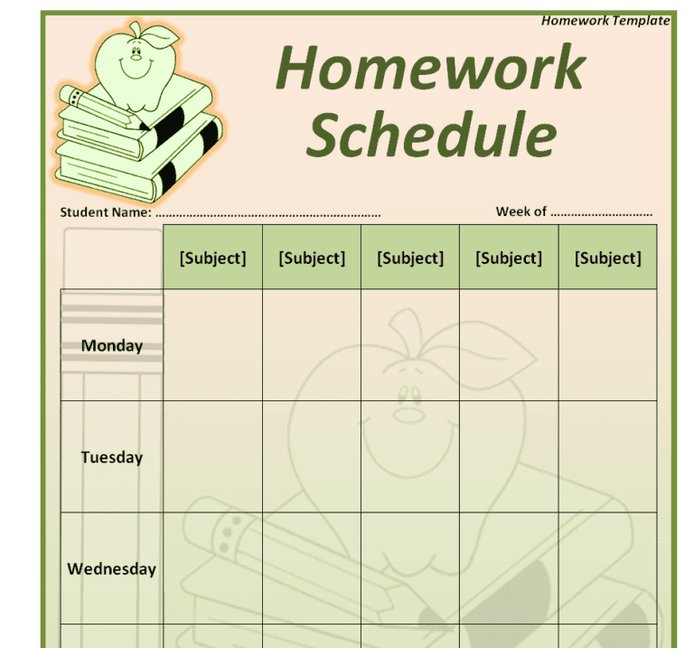 create a homework schedule